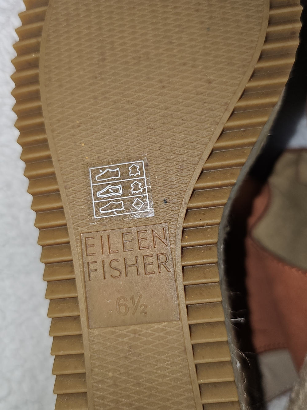 Eileen Fisher Weslia Espadrille Wedge Sandal Cider Leather Size 6.5 Coastal. - Picture 12 of 12